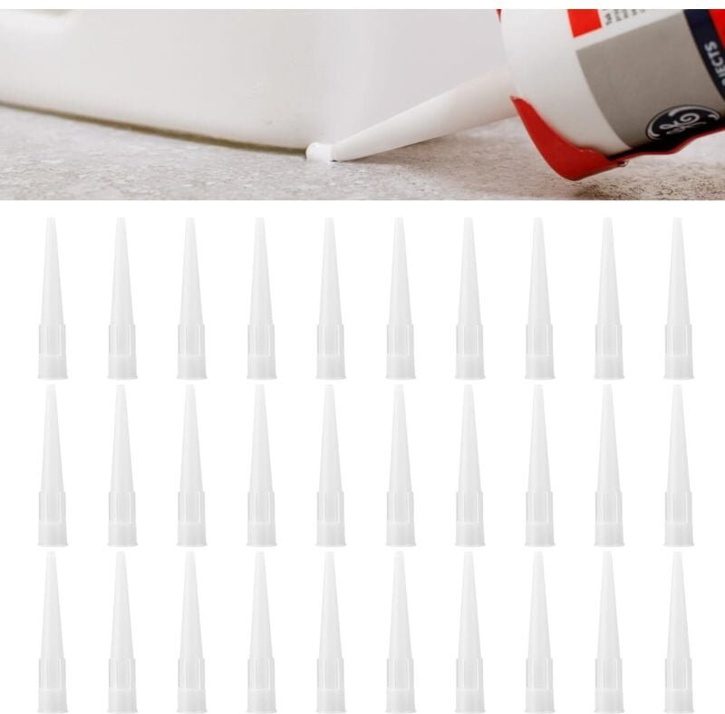 55 Stück Silikon-Kartuschenspitzen, Ersatzdüsen, Silikon-Spritzenspitzen, Kartuschendüsen für Klebedichtmittel und Kartu...