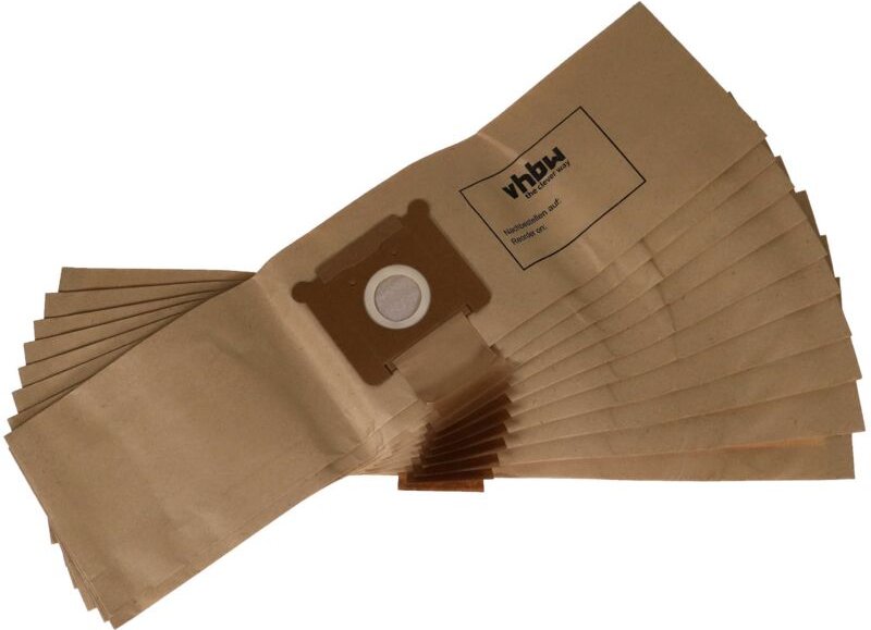 10x Staubsaugerbeutel kompatibel mit Hako CLX9, Compacto Staubsauger - Papier, 26cm x 20cm Sandfarben - Vhbw