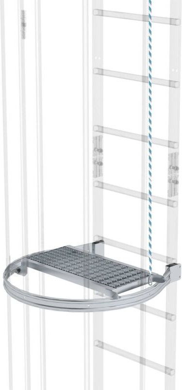 Zwischenplattform klappbar 600 x 300 mm Aluminium blank - 062960 - Günzburger Steigtechnik