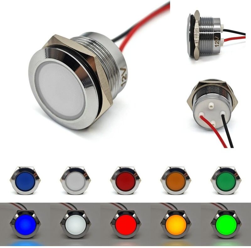 Stück LED Armaturenbrett Kontrollleuchten Farben 22mm