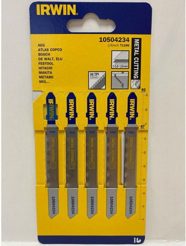 Stichsägeblätter Für Metall, 5er-Set, Typ T118g - I-10504234