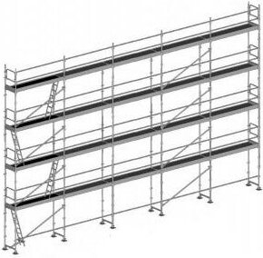 Matisère - Gerüst 160m² - Struktur + Plattformen + Leiste - Strebe Version - DUO160-SPP
