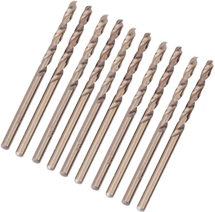 Dolaso - 10-teiliges M35 HSS-Kobalt-Spiralbohrer-Set für Bohrer, 4,4 mm