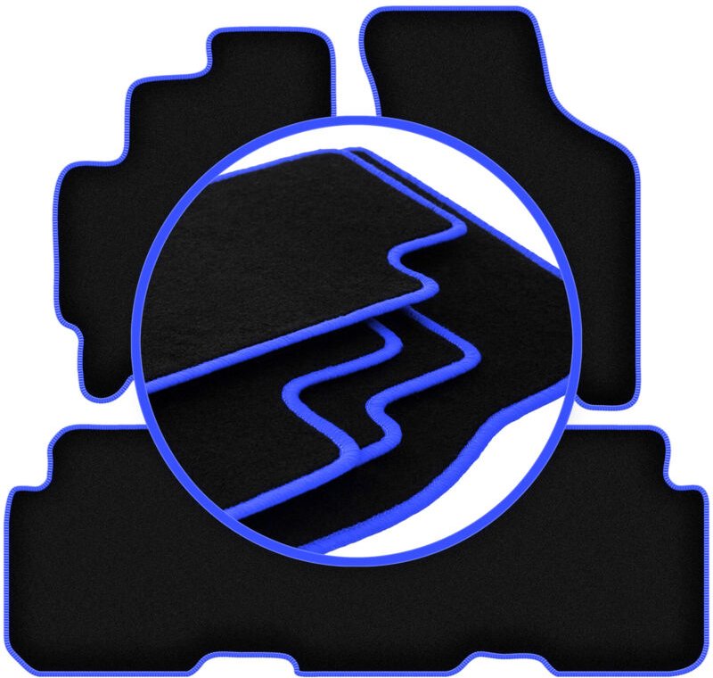 CARLUX-BLUE Autofußmatten für: Kia Carens I Minivan (1999-2006)