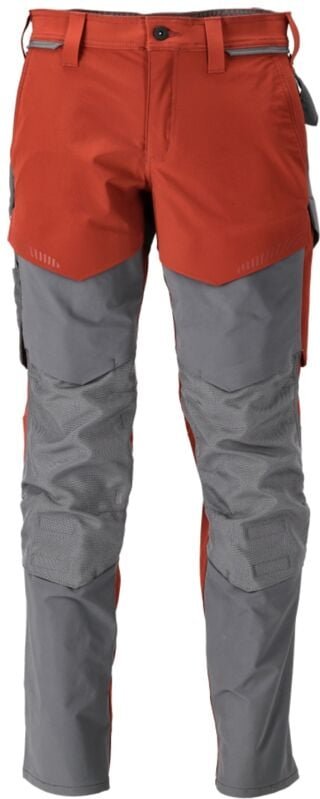 Customized Hose mit Knietaschen Herbstrot/Anthrazitgrau 82C44 - Mascot