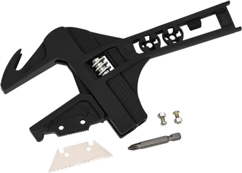 Verstellbarer Schraubenschlüssel mit kurzem Schaft, Windeisenöffnung, leichte Wasserhahnreparatur, 9 Zoll