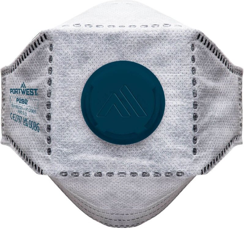 Pack mit 10 faltbaren Carbonmasken mit Ventil EAGLE FFP3 Weiß