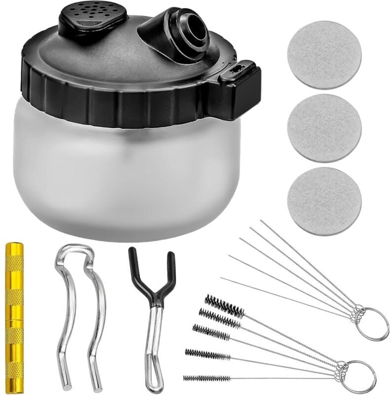 1 Set Airbrush-Reinigungsset, Airbrush-Reinigungstopf, Reinigungswerkzeuge für Airbrush-Pistolen, Glastopf mit Reinigung...