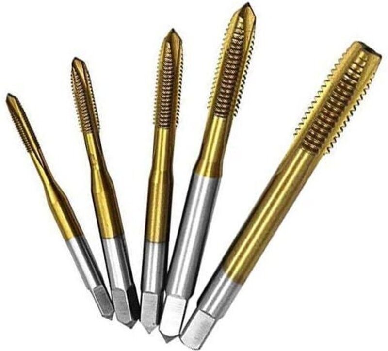 5-tlg. M3/M4/M5/M6/M8 Titanbeschichteter Gewindebohrersatz mit gerader Nut - Lntyq