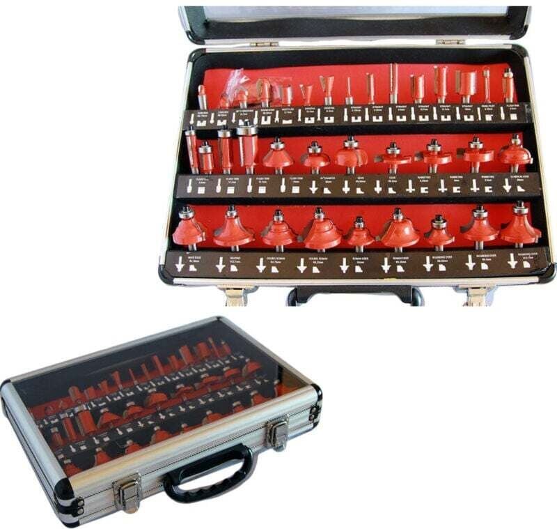 Set 35-teiliges Holzfräser-Set in 8-mm-Aluminiumkoffer – - Ymyny