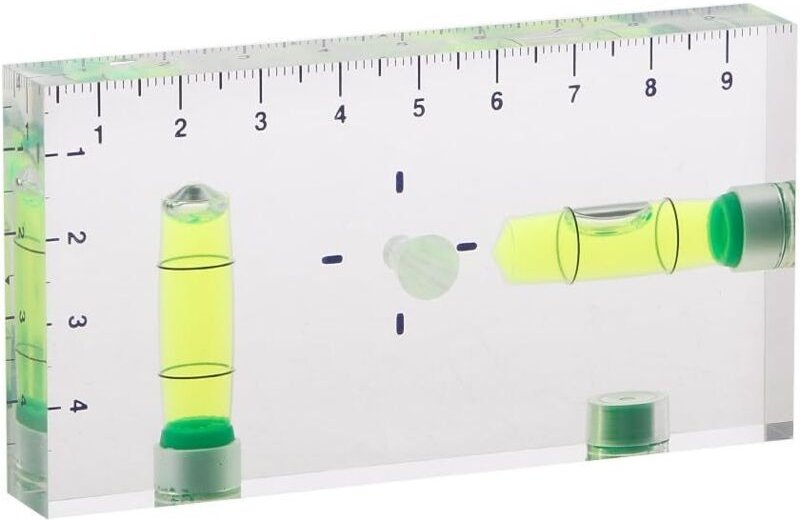 Mini-Wasserwaage mit hoher Präzision und zwei Richtungen, transparent, magnetisch