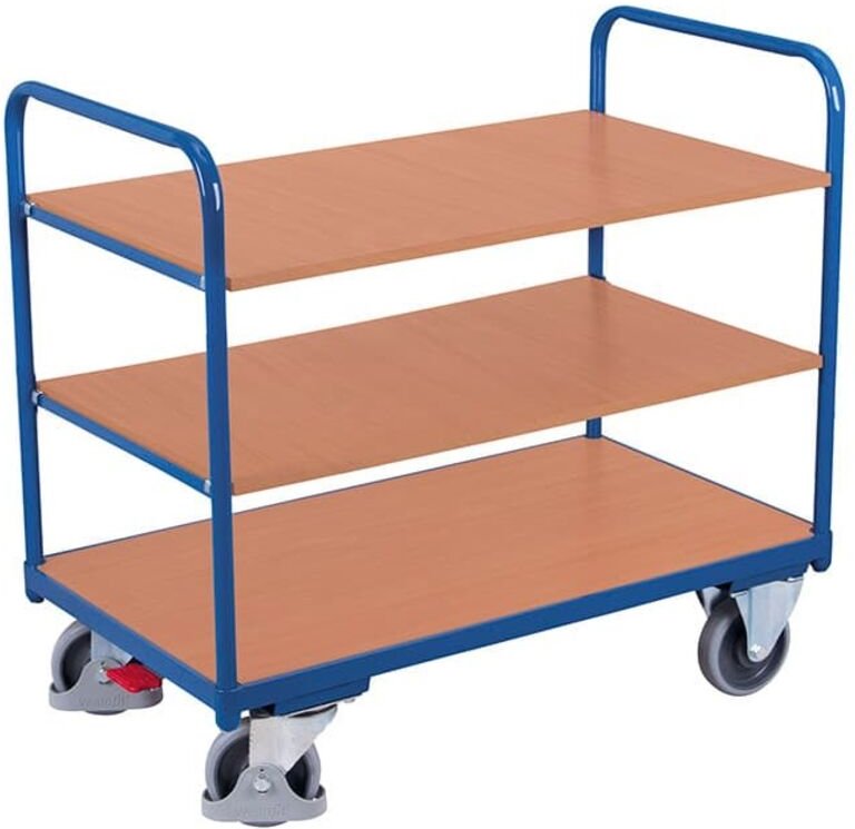 VARIOfit Etagenwagen, niedrig mit 3 Ladeflächen 850x500mm