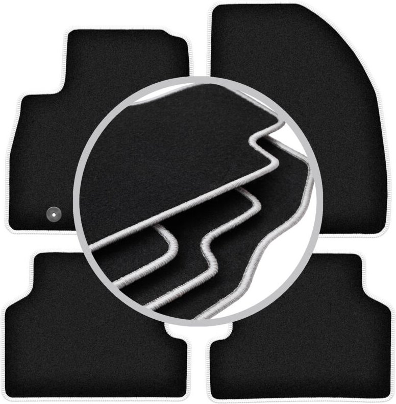 CARLUX-SILVER Autofußmatten für: Ford Focus MK2 Kombi, Limousine, Fließheck (2004-2011)