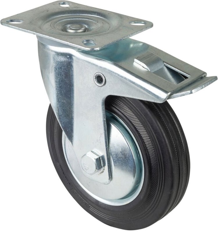 Thumbnail - BS Rollen Transportrolle L420.B55.141 Lenkrolle mit Totalfeststeller, Raddurchmesser 140 mm,