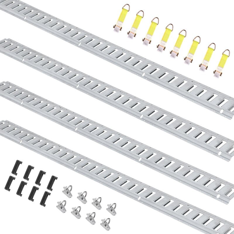 Thumbnail - 5' E-Track-Zurrschienen-Set, 24-teiliges Ladungssicherungszubehör, 2000 lbs Tragkraft, enthält 8 Stahlschienen, 8 O-Ring...