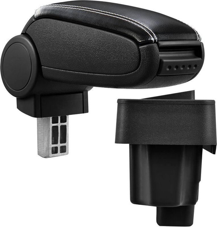 Pro.tec - Mittelarmlehne bmw E36 mit Staufach Kunstleder Schwarz weiße Nähten