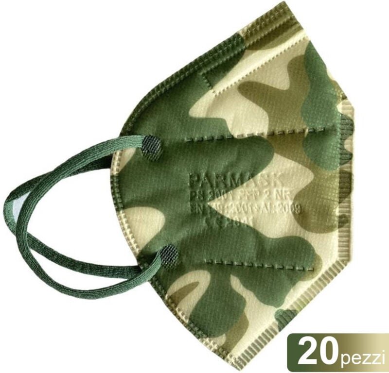 Trade Shop Traesio - Trade Shop - 20 FFP2 ventillose schutzmasken militärische tarnfarbe grün -