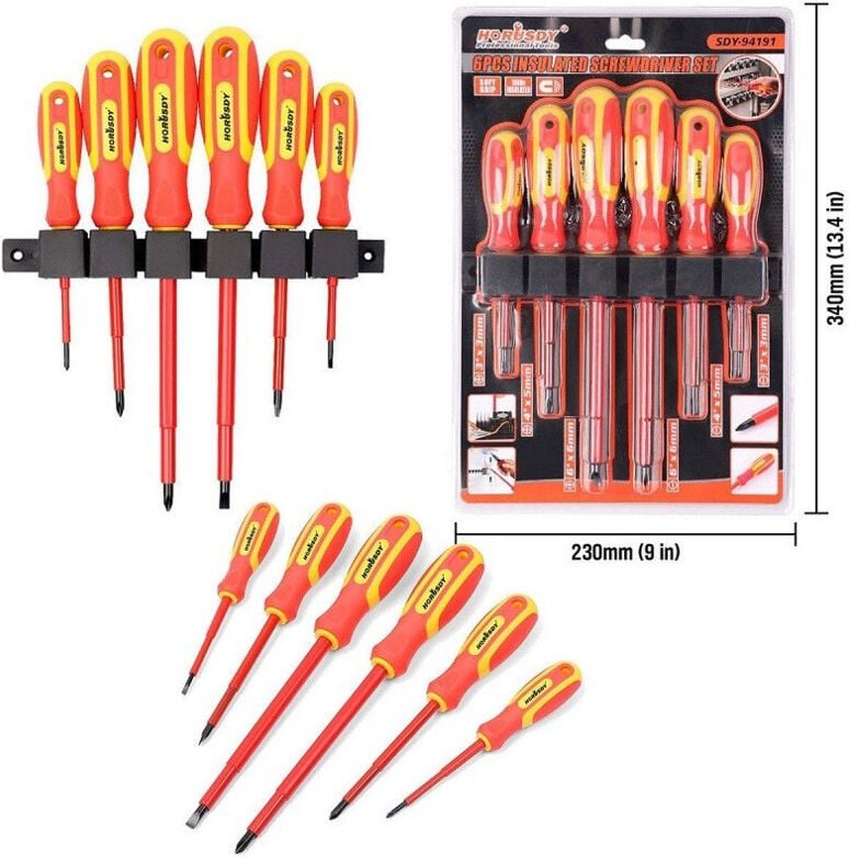 Trade Shop Traesio - Trade Shop - set 6 croce cacciavites und isolant-file mit magnetischem punte -