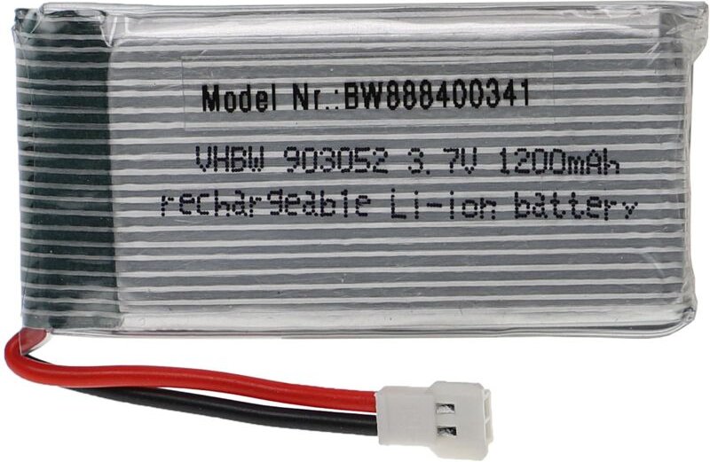 Vhbw - Akku kompatibel mit xh 2.54 2P Stecker für Modellbau z.B. Racing Car, Helikopter, Flugzeug (1200mAh, 3,7V, Li-Pol...