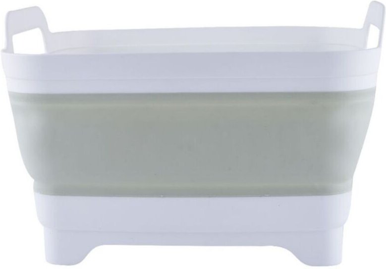 Faltbare Spülwanne, weiß und grün, Maße aufgeklappt 31,530,520cm, 1 Aufbewahrungswanne mit Ablassschraube