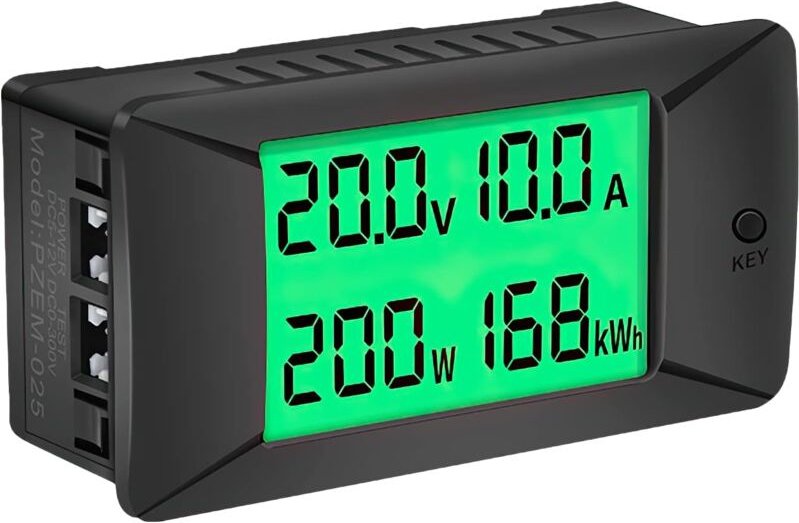 (200A) Digitales Amperemeter Voltmeter, PZEM-025 Stromzähler DC Voltmeter Batterietester Elektrische Leistung Wattmeter ...