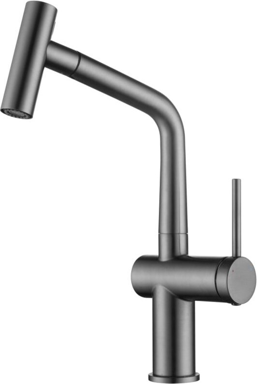 Ceramia - Spültischarmatur mit Brause, Edelstahl, 1-Loch, Gun Metal gebürstet