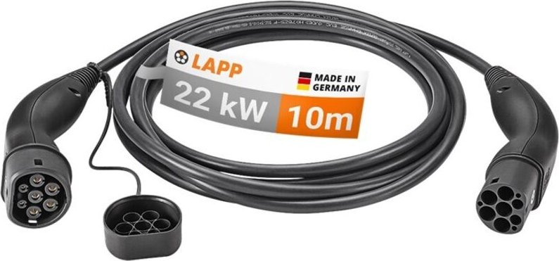 Thumbnail - Lapp - Ladekabel Typ 2, bis zu 22 kW, 10 m, schwarz, (5555934032) 32 a, 3-phasig, zum Laden von Hybrid- und Elektroautos...