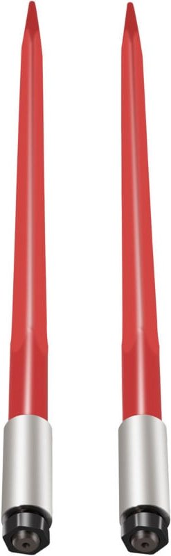 Mophorn - 39' Heuspeerpaar, 3000 lbs Tragkraft, Schnellbefestigungs-Ballenspieß für Quaderballen, 1 3/4' rot beschichtet...