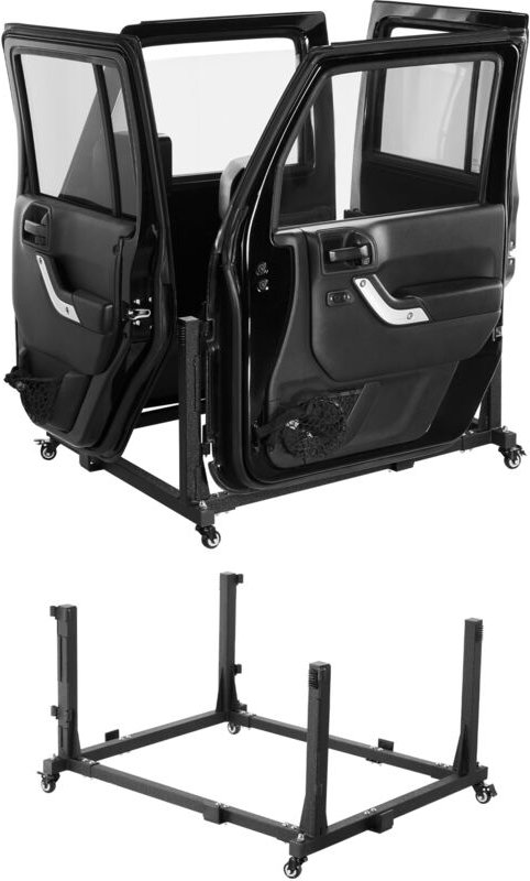 Mophorn - Jeep-Tür-Aufbewahrungswagen, 4-türiges mobiles Rack mit langlebiger Gummipolsterung, robuster Türhalter, kompa...