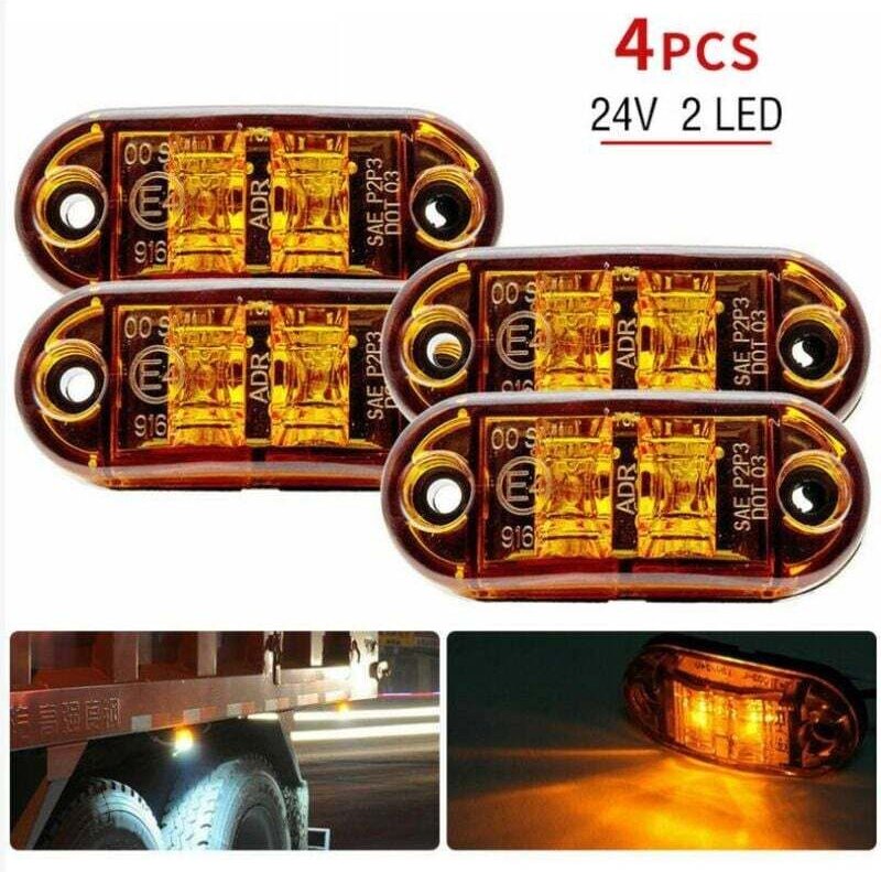 Stück orange 12 V/24 V Seitenmarkierungsleuchten, universelle LED-Anzeige, Positionsanzeige für LKW/Anhänger/Wohnwagen/L...