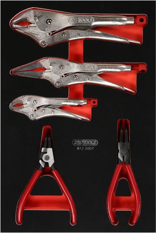 Ks Tools Zangen-Satz in Schaumstoffeinlage, 7-tlg.