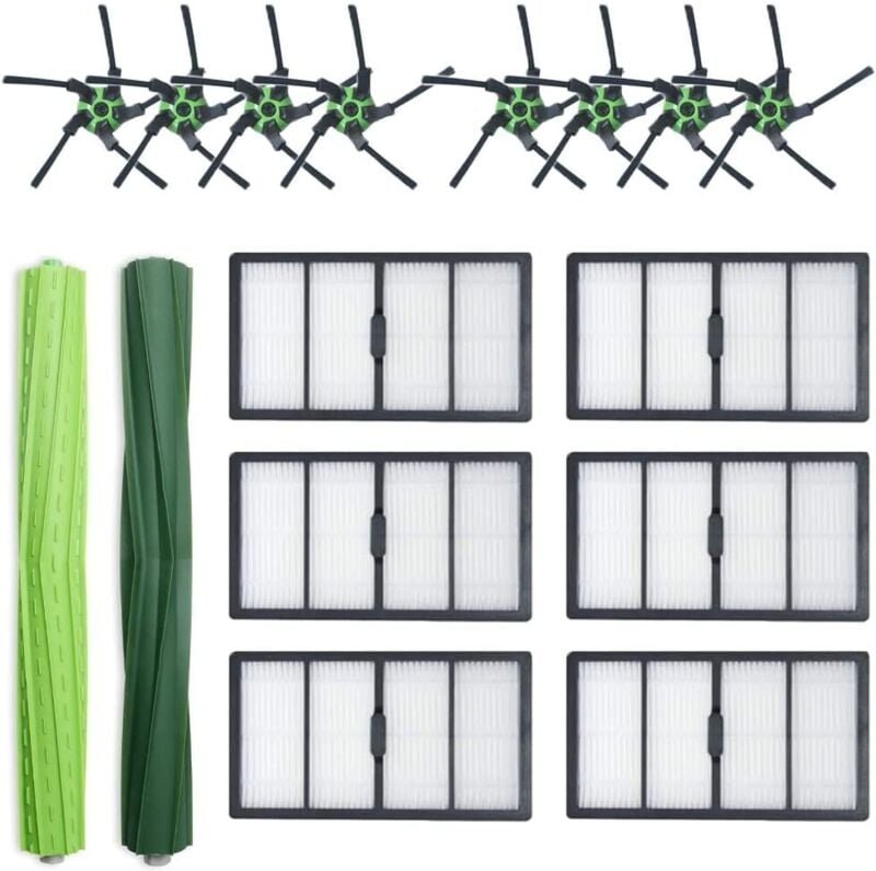 Ersatzteile für Roomba s9+ (9550) S9 (9150) Roboterstaubsauger, 1 Set Gummibürsten für mehrere Oberflächen, 6 HEPA-Filte...