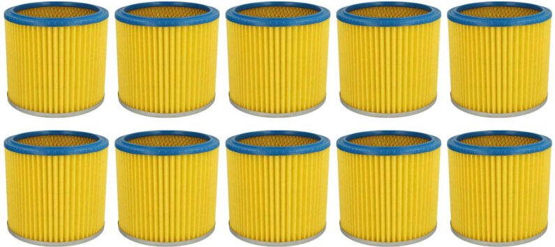 Thumbnail - 10x Faltenfilter kompatibel mit Hecht 8314, 8212, 8314 z Staubsauger - Filter, Patronenfilter, blau gelb - Vhbw