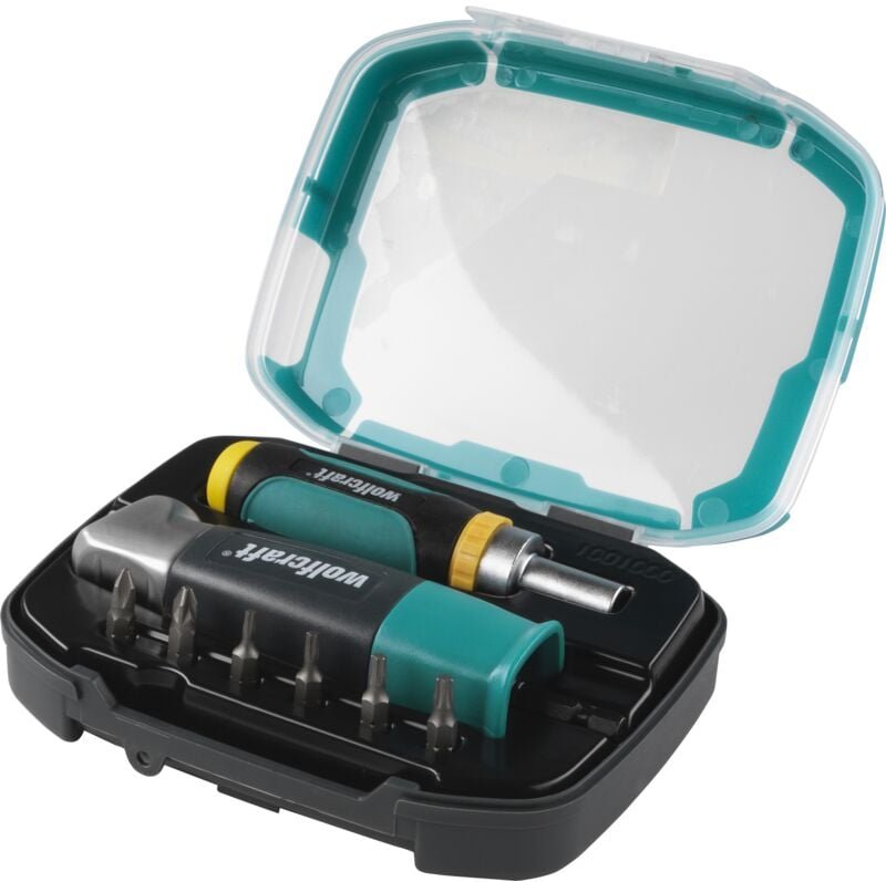 Wolfcraft - i Schubladen-Schrauber-Set i 1001000 i 8-tlg., Set zum Bohren und Schrauben an schwer zugänglichen Stellen