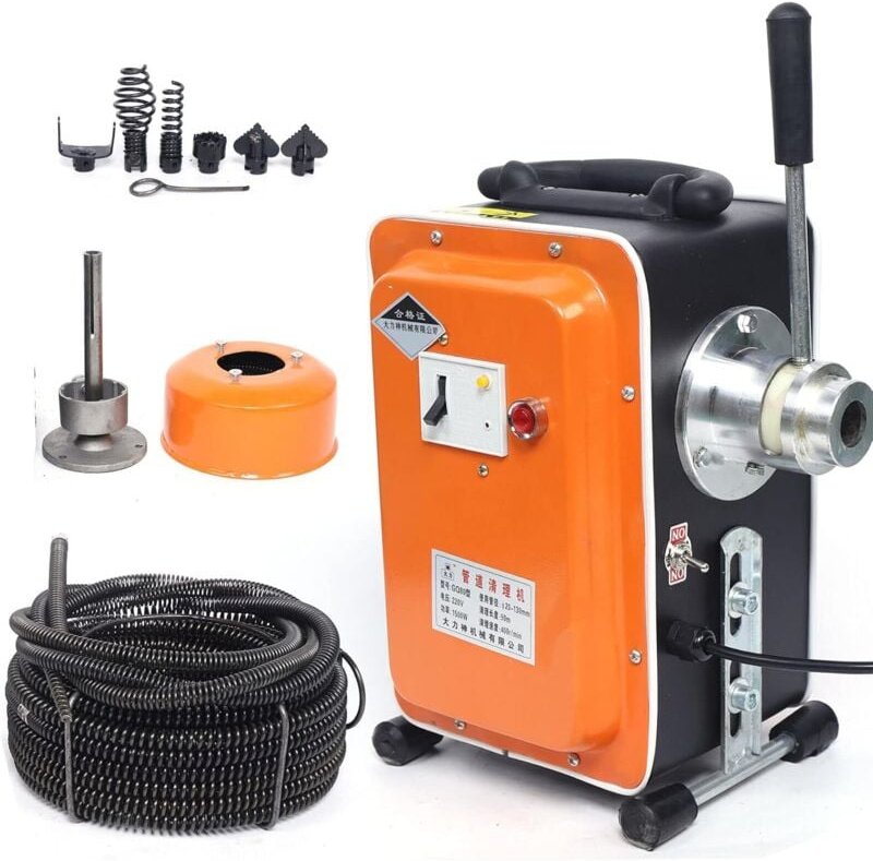 Elektrischer Rohrreiniger 750 w, Rohrreiniger von 20 mm bis 110 mm Abflussrohrreiniger für Badewannen