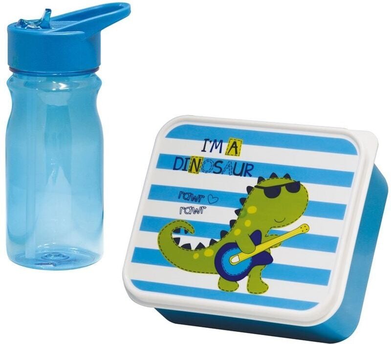 Kinder-Snackbox mit Dino-Feldflasche 0,85 l/0,5 l Mondex