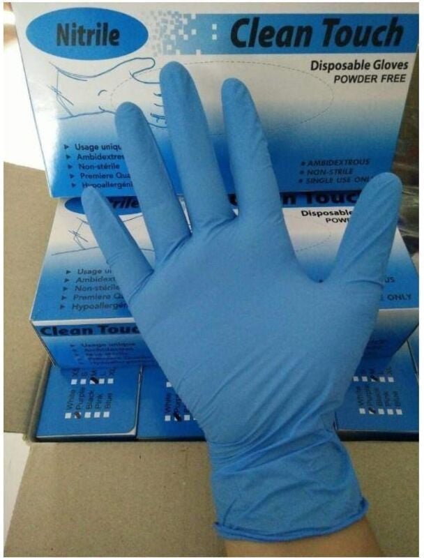 Nitrilhandschuhe Größe m blau, Karton -100u-.