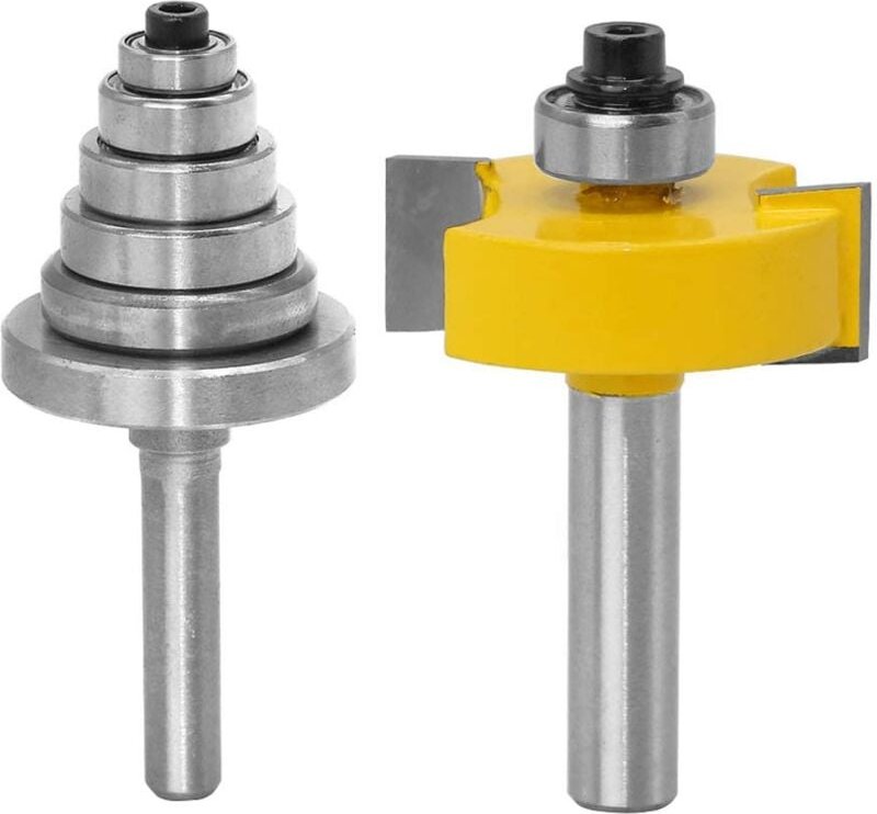 8-mm-Falzfräser mit 6 Lagern, Set für mehrere Tiefen: 28,6 mm, 22,2 mm, 19,05 mm, 15,9 mm, 12,7 mm, 9,52 mm, Holzbearbei...