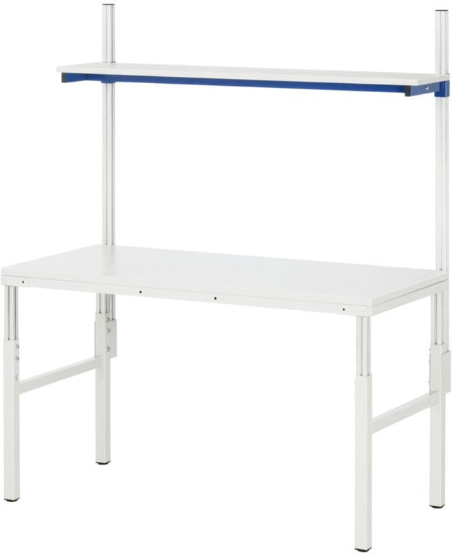 Basistisch Etagenbord, B1500xT500xH650-1000/H2040mm, Melamin-Platte 22mm - RAU