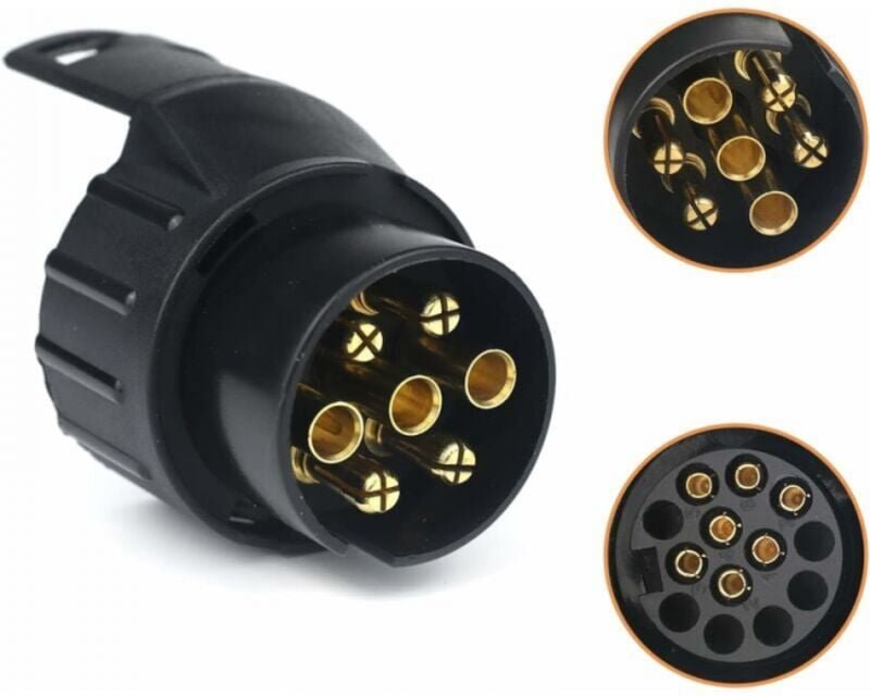 7/13 Anhängerstecker-Adapter, 7- auf 13-polig, Anhängerkupplungsstecker, 7-polig auf 13-polig, für Autoanhänger, Traktor...