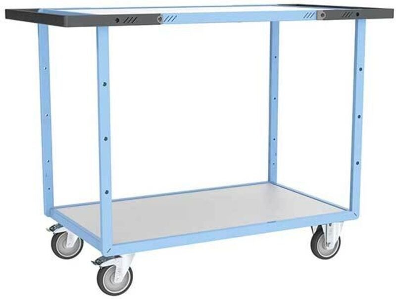 Büro-Rollwagen mit zwei Griffen, geräuscharm - 2 Platten 1000x600 mm - Tragkraft 250 kg - 880702521