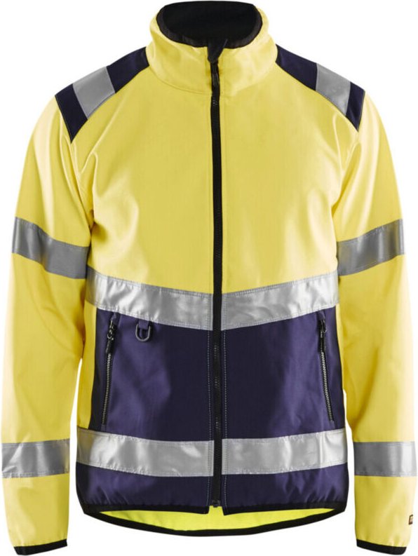 Thumbnail - Blaklader - Blakläder Warnschutz-Softshell-Jacke, gelb / marineblau, Unisex-Größe: 2XL