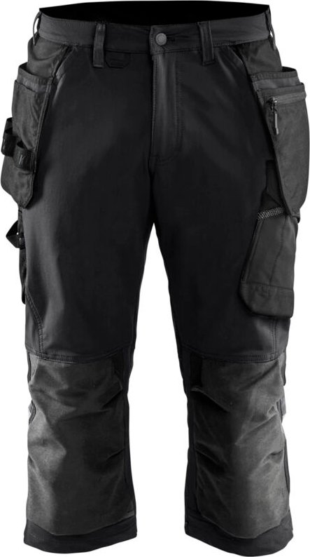 Arbeits-Pantacourt aus dehnbarem Handwerkerstoff 4D 1521 – Schwarz/Dunkelgrau 3XL – FR(54) – SE(C60) – Standards