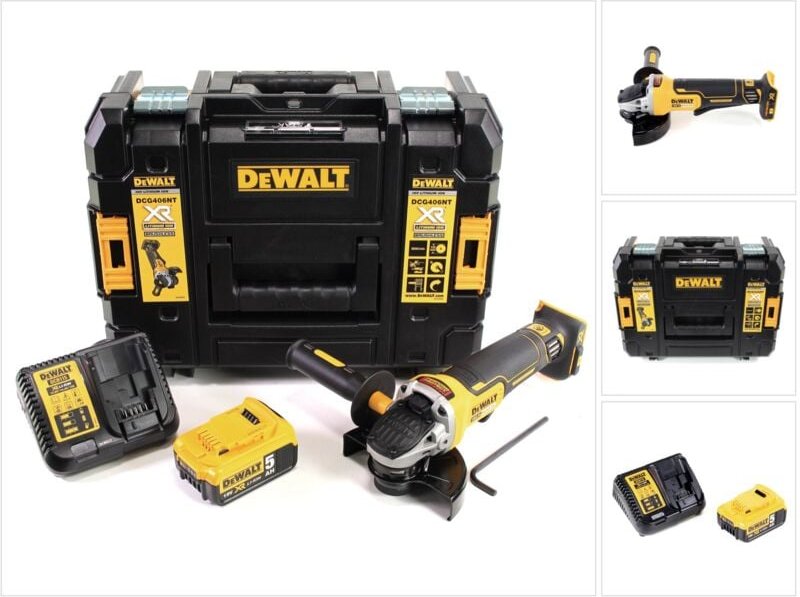 Dcg 406 P1 Akku Winkelschleifer 18V 125mm Brushless + 1x Akku 5,0Ah + Ladegerät + tstak - Dewalt