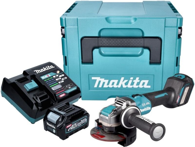 Makita GA 041 GD101 Akku Winkelschleifer 40 V max. 125 mm X-LOCK Brushless + 1x Akku 2,5 Ah + Ladegerät + Makpac