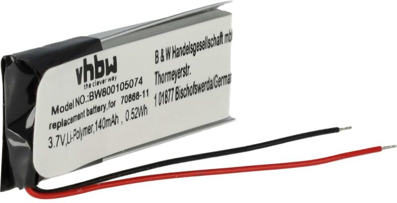 Vhbw - Akku kompatibel mit Sony Ericsson HBH-608 Wireless Headset Kopfhörer (140mAh, 3,7V, Li-Polymer)