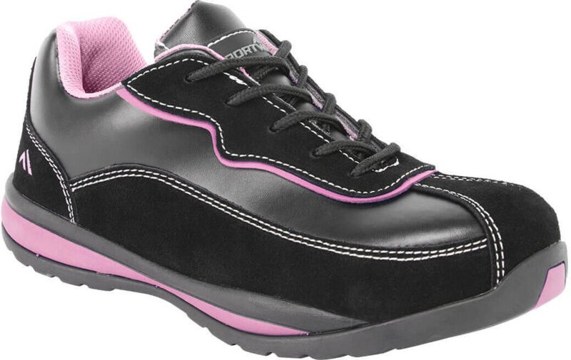 Sicherheitsschuhe Damen niedrig S1P HRO Schwarz/Rose 43