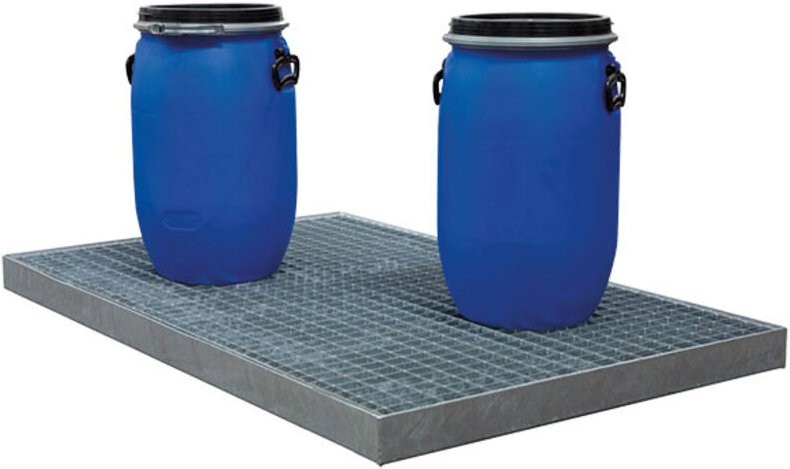 Auffangboden aus verzinktem Stahl - 1364x1364mm - Kapazität 125 Liter - PRG4F