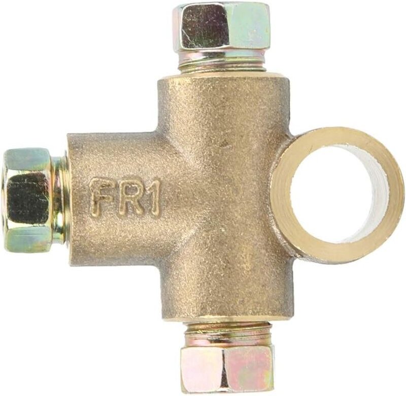 Ersandy - T-förmiger Bremsleitungs-Schlauchverbinder, 3-Wege-Adapter mit 3 männlichen Muttern, kurze Verbindung M10, 3/1...