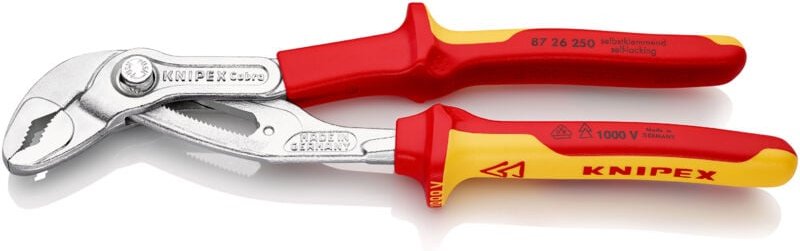 KNIPEX 87 26 250 SB Cobra® VDE Hightech-Wasserpumpenzange, isoliert isoliert mit Mehrkomponenten-Hüllen, VDE-geprüft ver...